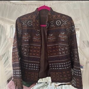 Coldwater Creek Geometric Brown Blazer